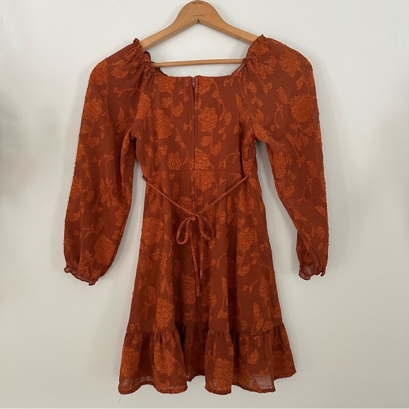 Gauze Floral Patterned Boho 3/4 Sleeve Mini Dress Girls - Picture 8 of 12